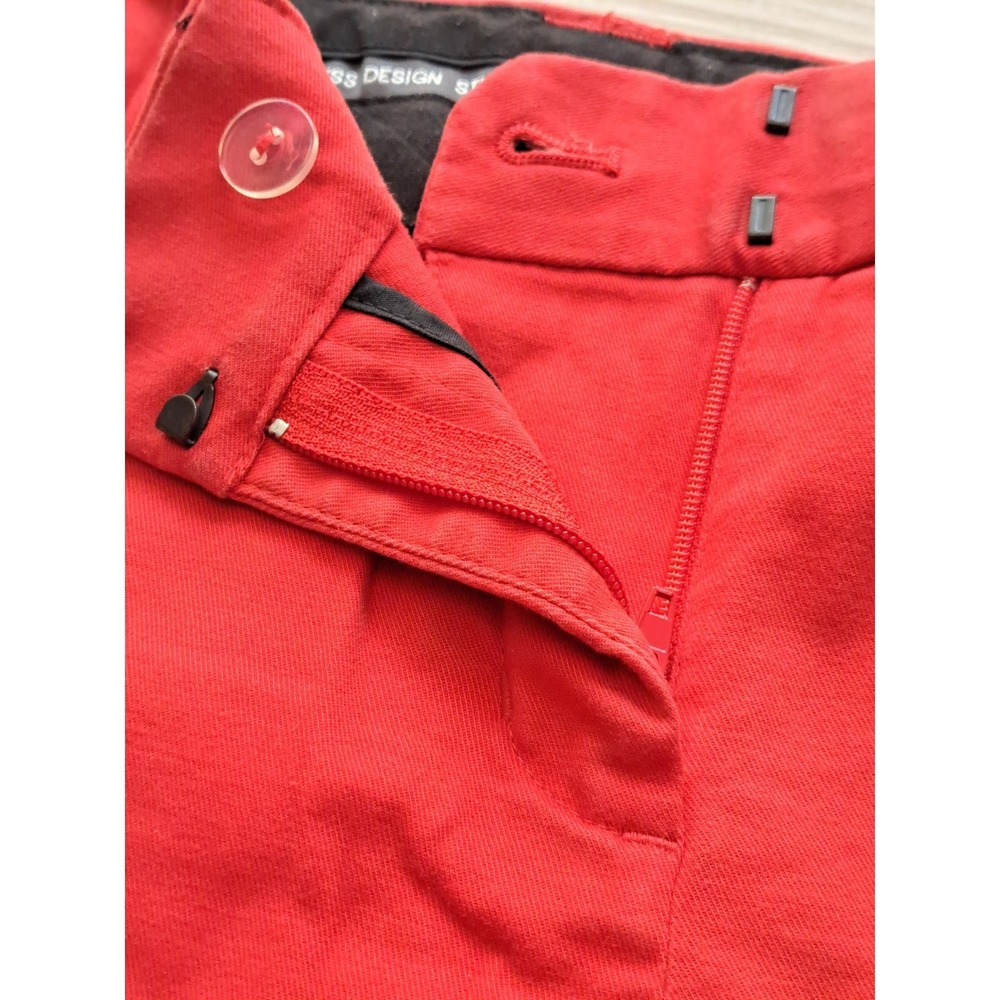 Express Design Studio Red Editor Bermuda Shorts Womens Stretch Cotton Size 8 - Picture 6 of 9